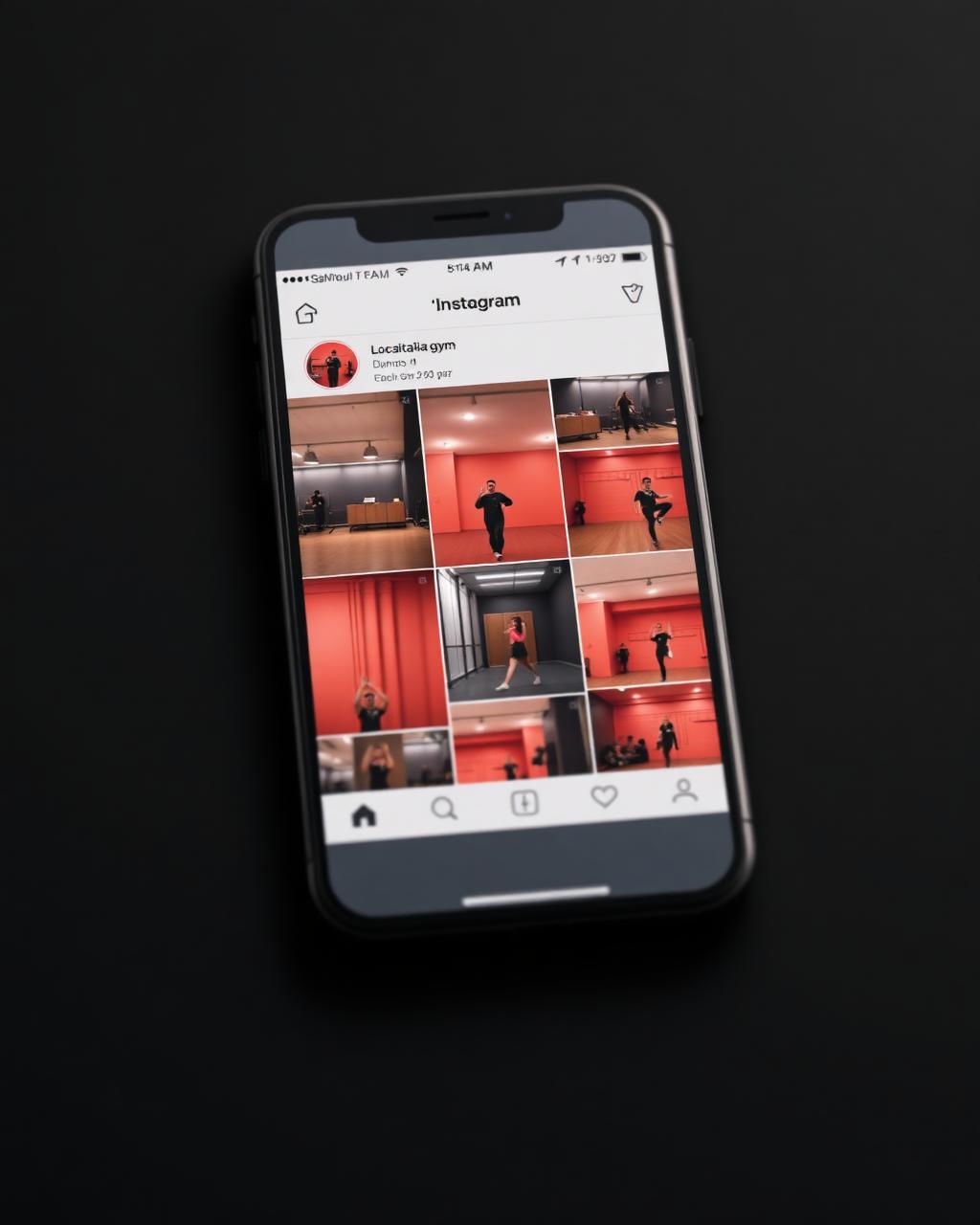 Mockup di profilo Instagram di una palestra locale gestito da Castelli Social Studio